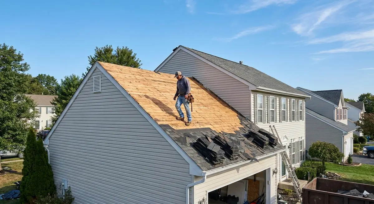 Roof tear-off and decking inspection in Bear, DE
