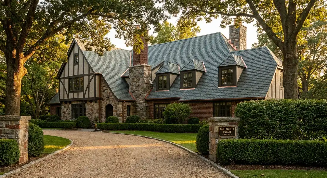 Recently completed roof on a Delaware home in Greenville, DE