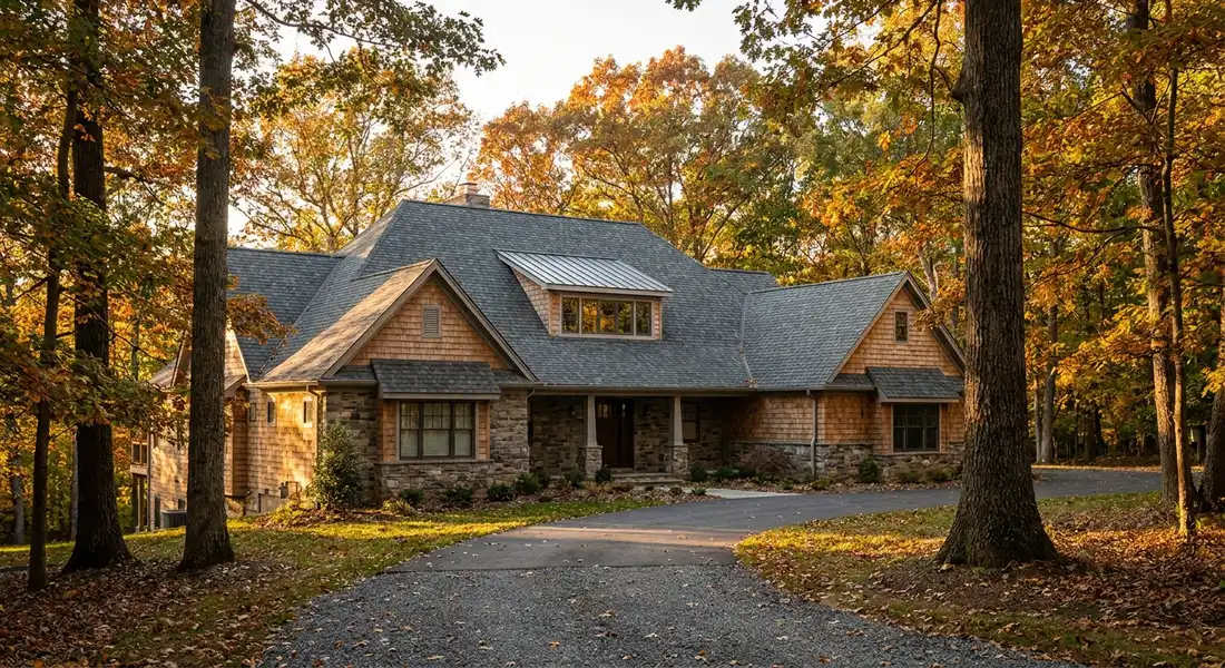 Recently completed roof on a Delaware home in Hockessin, DE