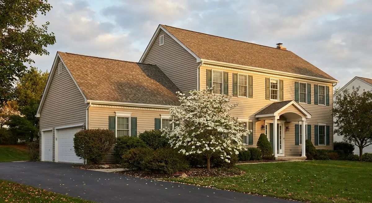 Recently completed roof on a Delaware home in Pike Creek, DE