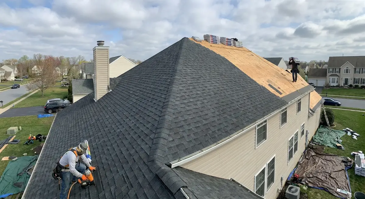 Full roof tear-off and replacement with GAF architectural shingles in Delaware
